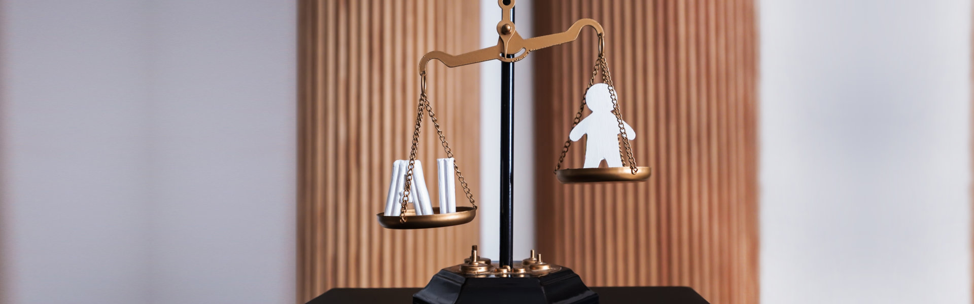 ai and human in a weighing scale